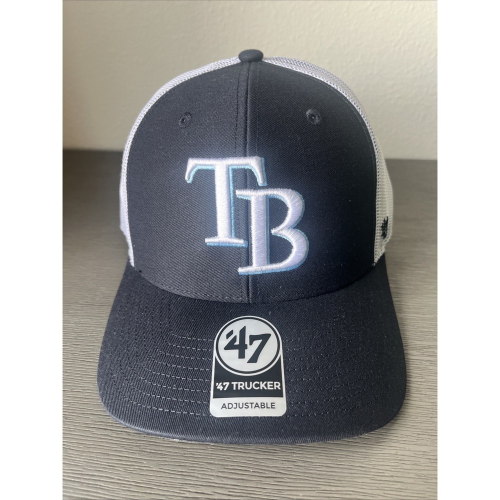 Tampa Bay Rays '47 Brand Trucker Mens Snapback Hat Blue White NWT
